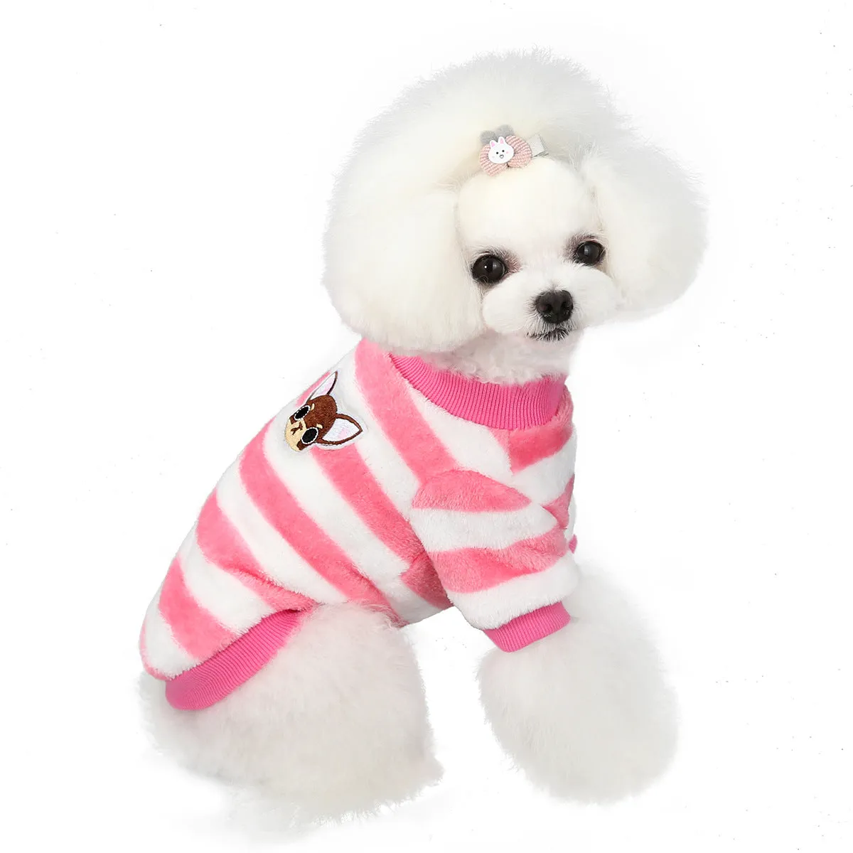 Soft coral fleece small dog winter pet clothing