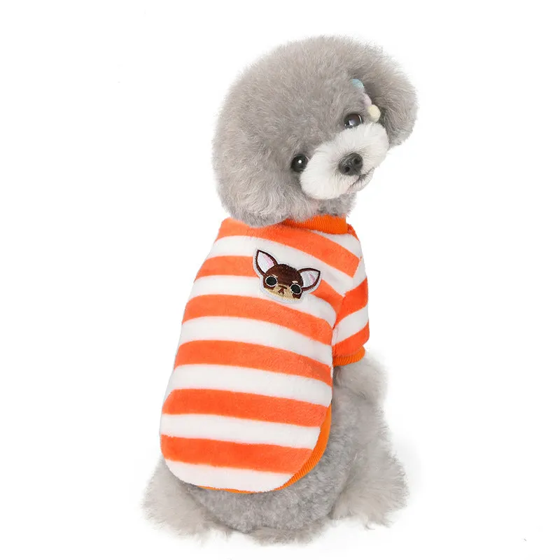 Soft coral fleece small dog winter pet clothing