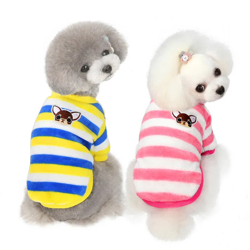 Soft coral fleece small dog winter pet clothing