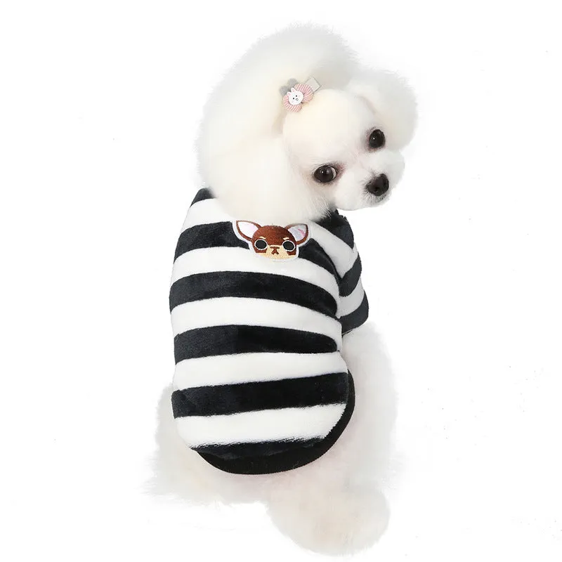 Soft coral fleece small dog winter pet clothing