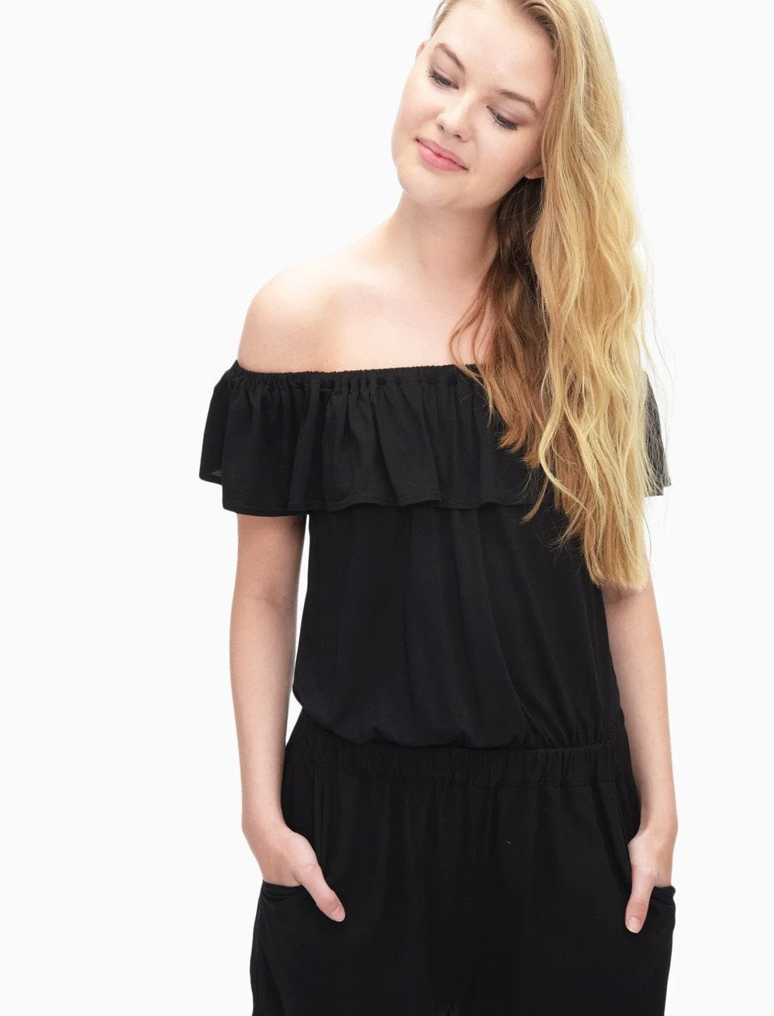 Splendid - Off Shoulder Romper Black