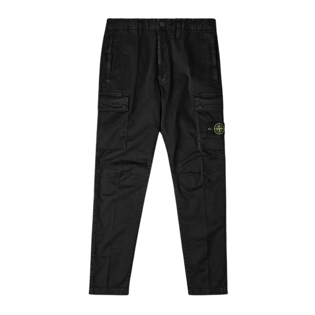 STONE ISLAND TAPERED TROUSER CARGO PANT BLACK