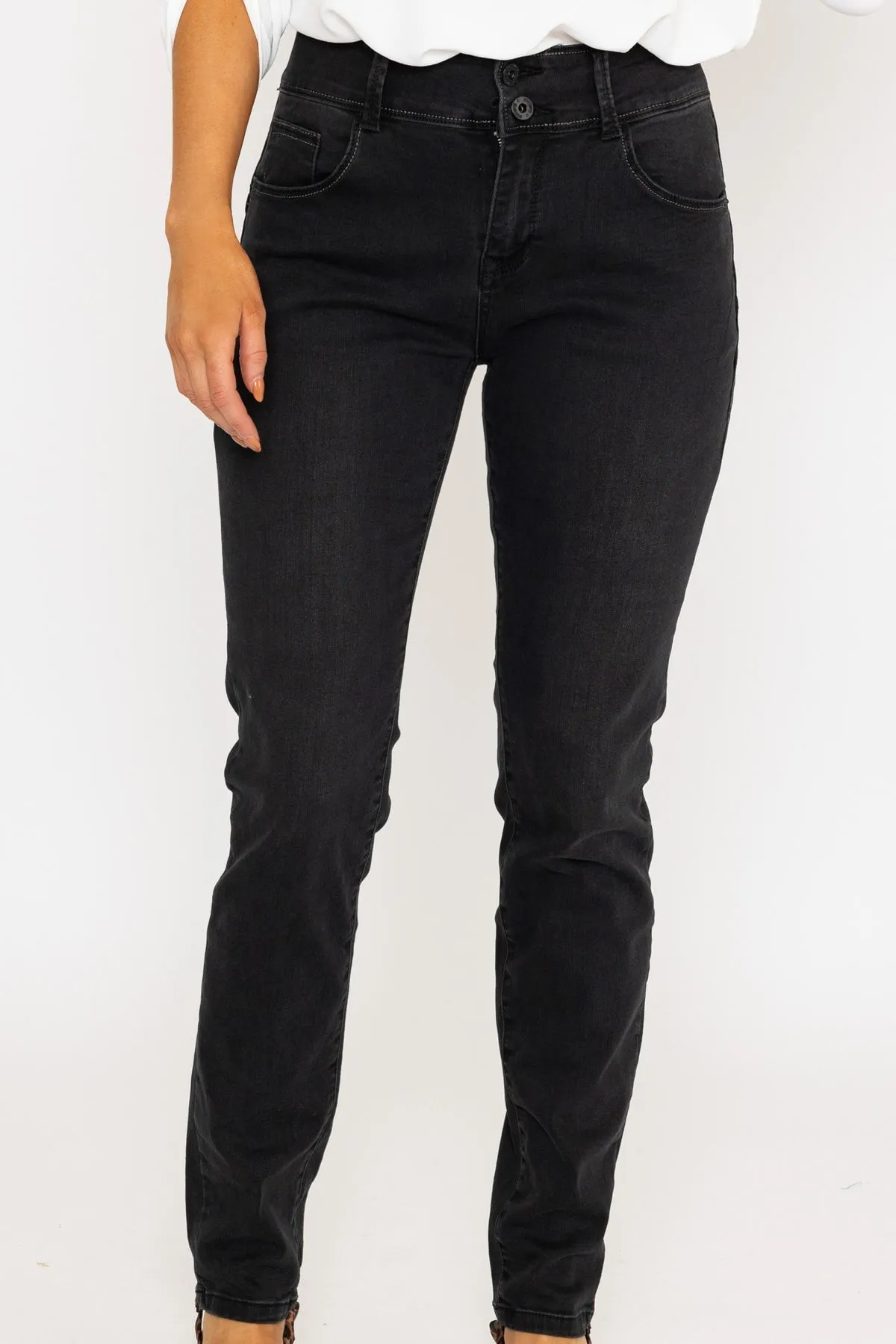 Straight Leg Charcoal Jeans