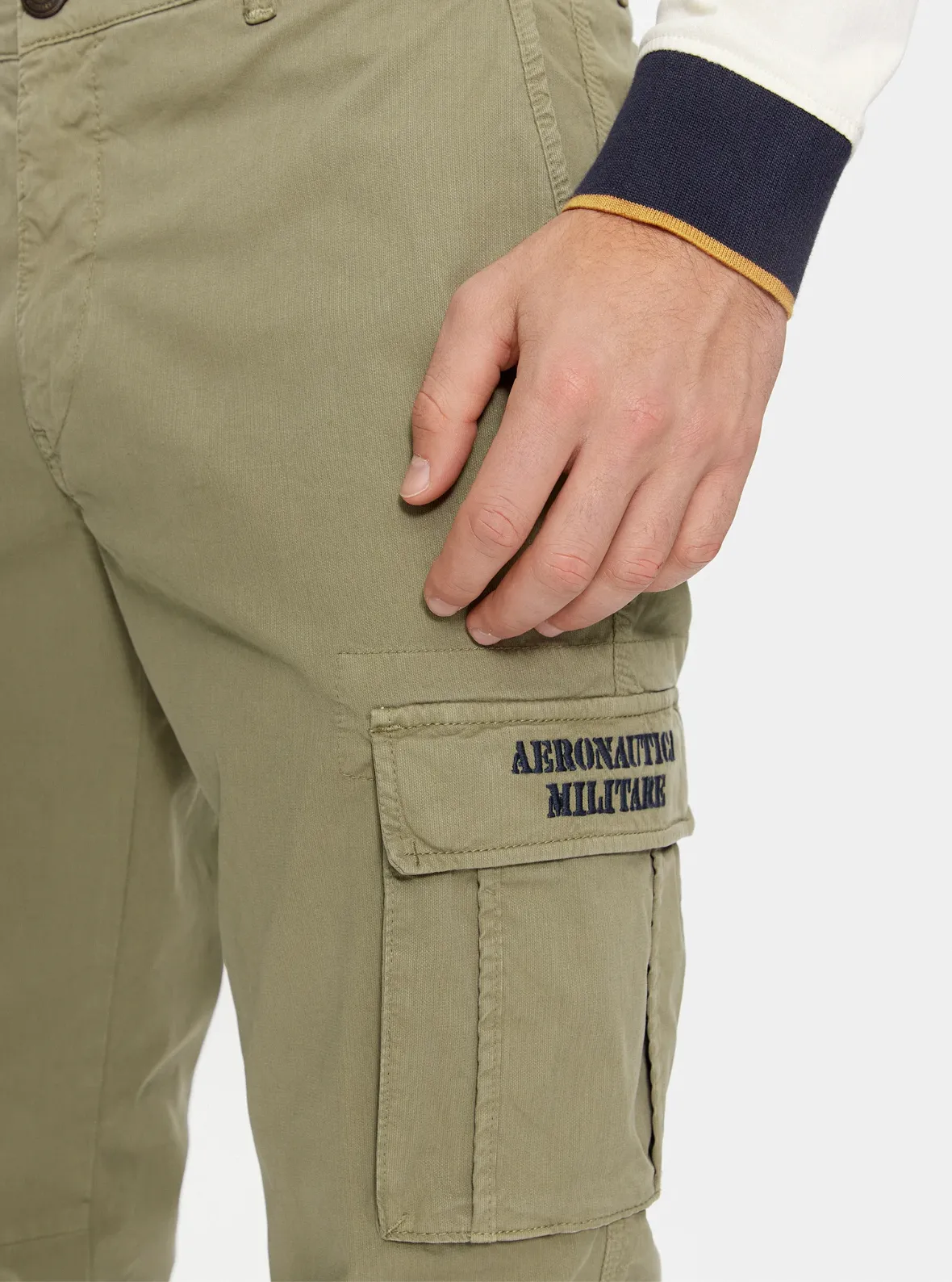 Stretch gabardine cargo pants