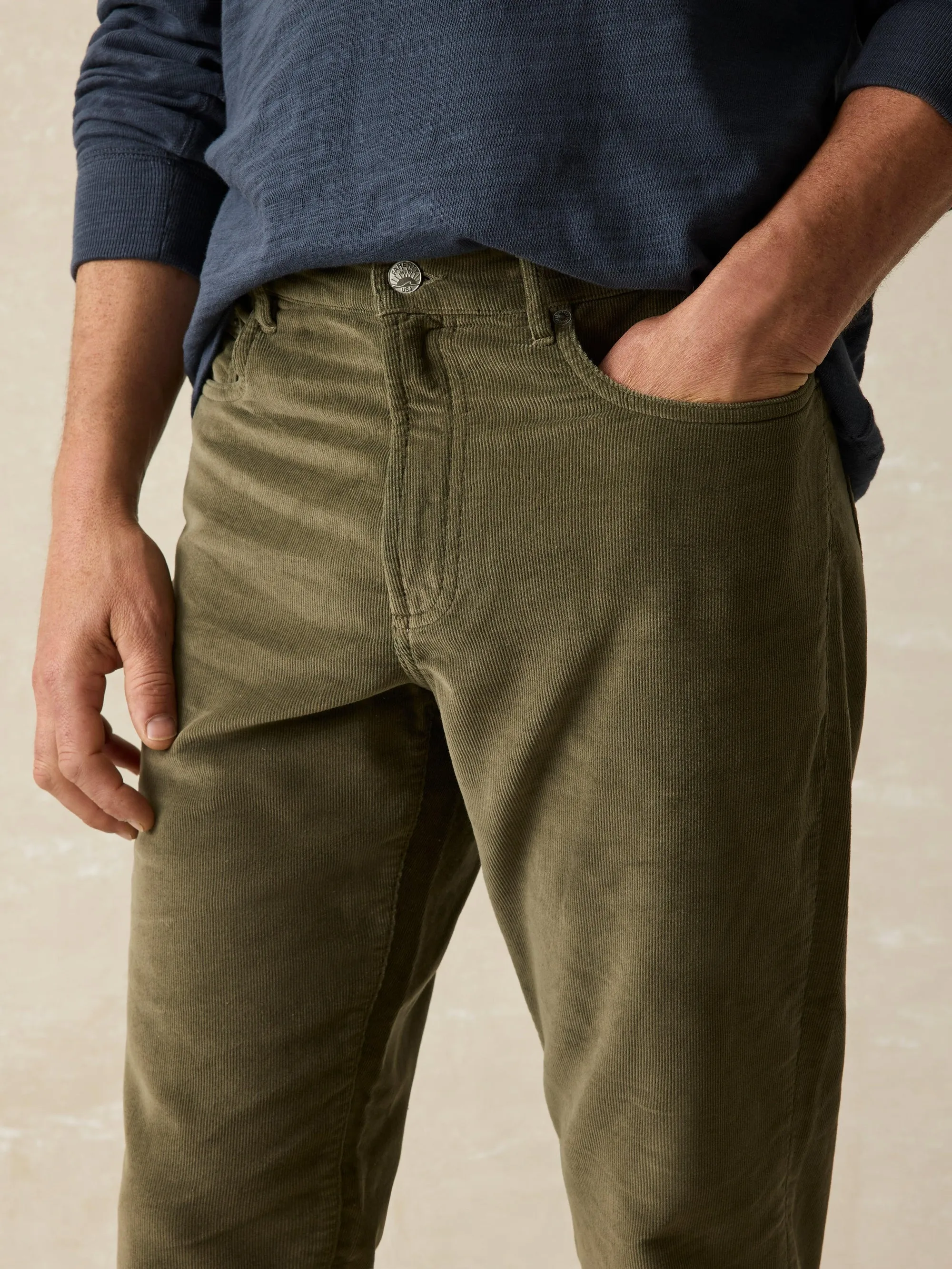 Stretch Terry Corduroy 5-Pocket Pant