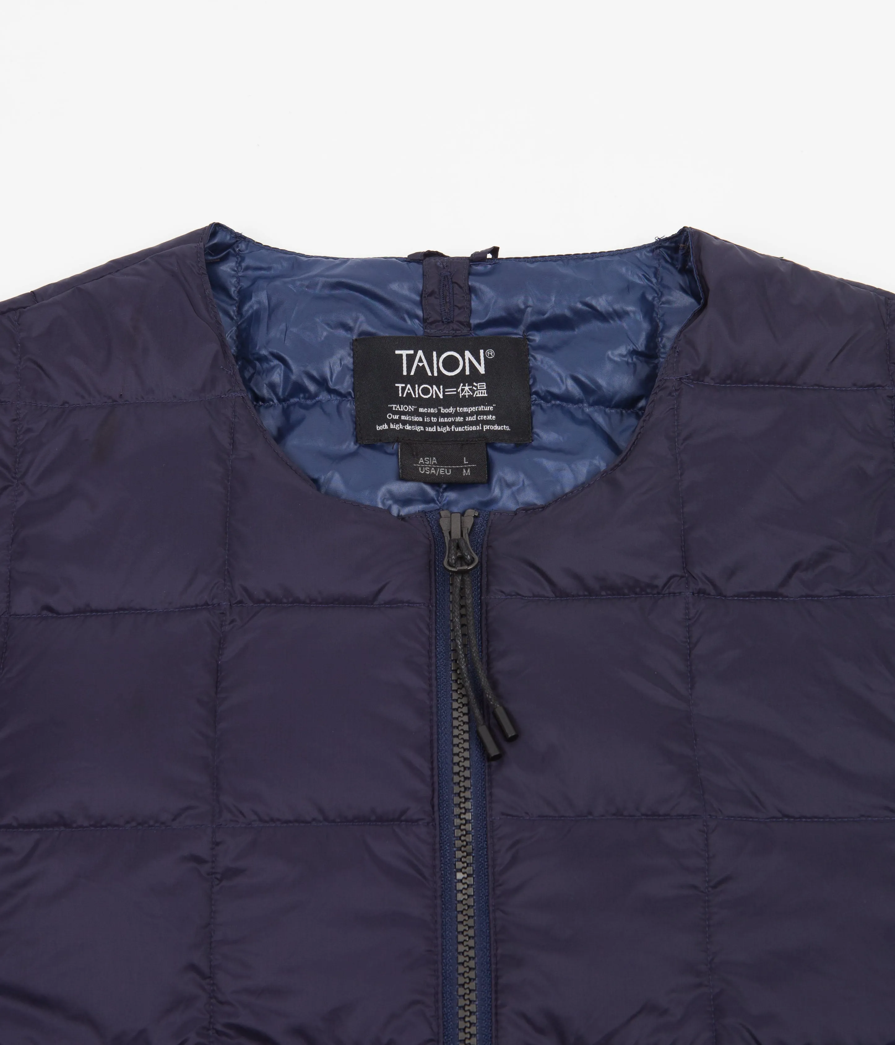 Taion Crewneck Down Jacket - Navy