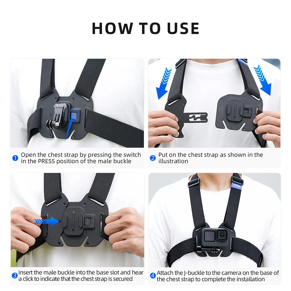 TELESIN New Vest Chest Strap for Action Cameras