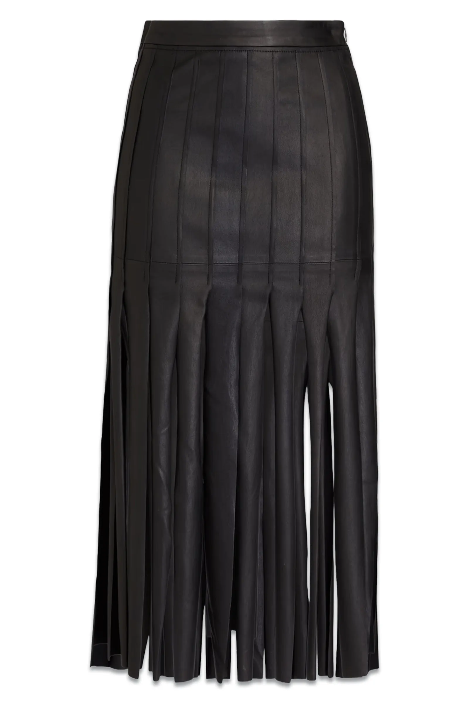 The Gladiator Fringed Leather Midi Skirt