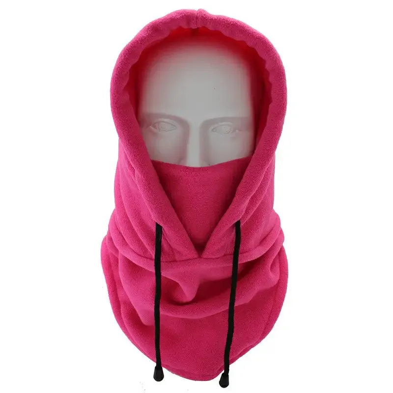 Thermal Balaclava Face Mask Hood Hat in Hot Pink for Outdoor Sports