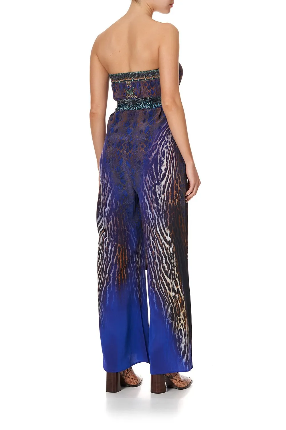 TIE WAIST STRAPLESS JUMPSUIT KOMODO QUEEN