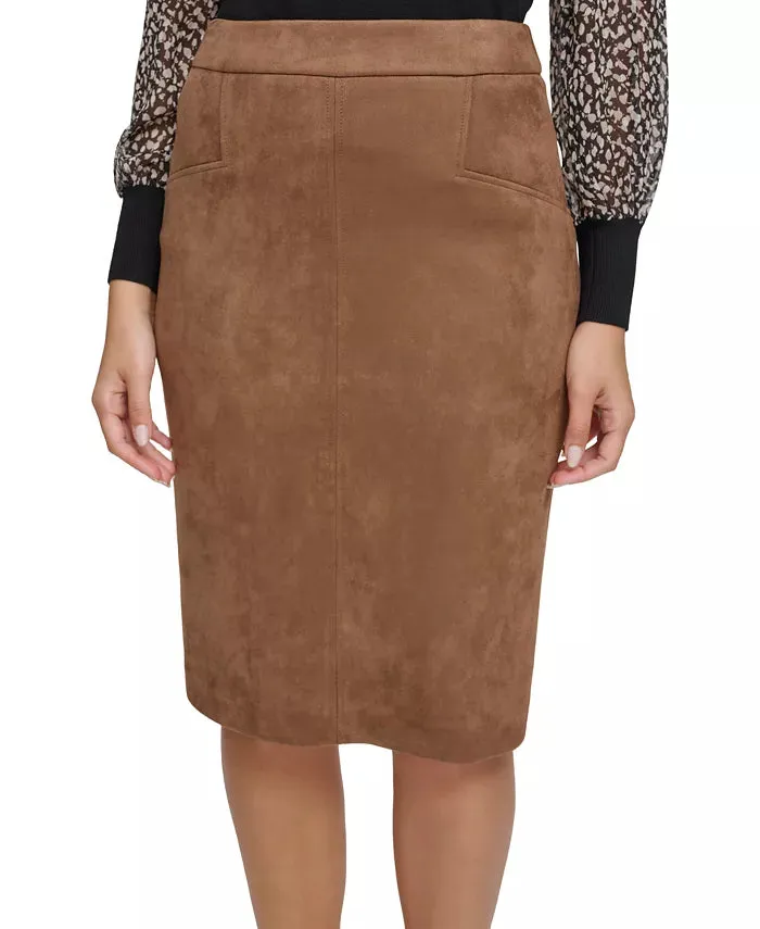 Tommy Hilfiger Faux-Suede Pencil Skirt