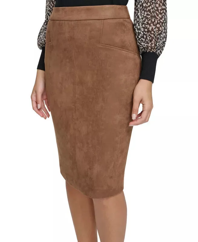 Tommy Hilfiger Faux-Suede Pencil Skirt