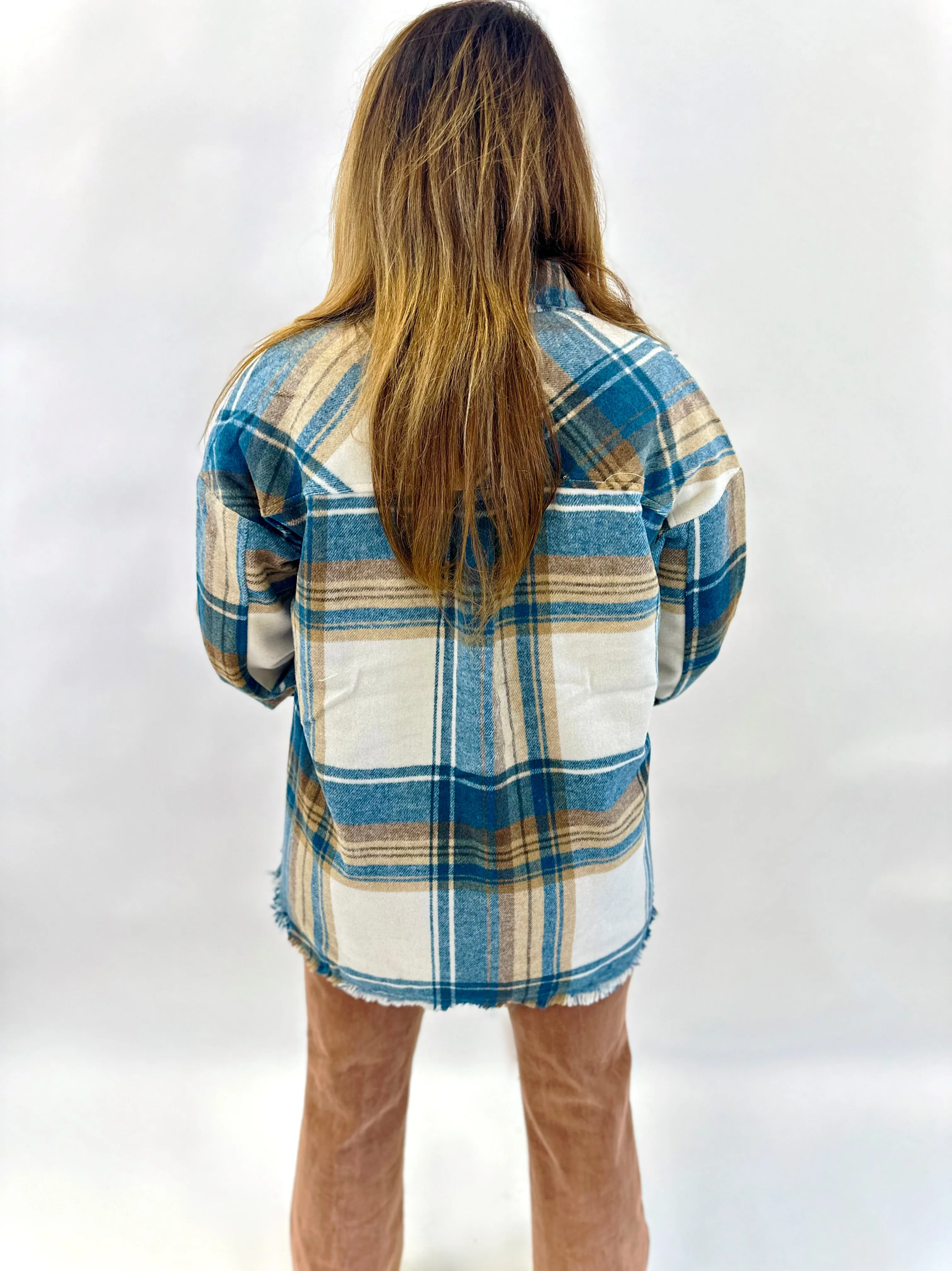 Totally Teal Plaid Shacket