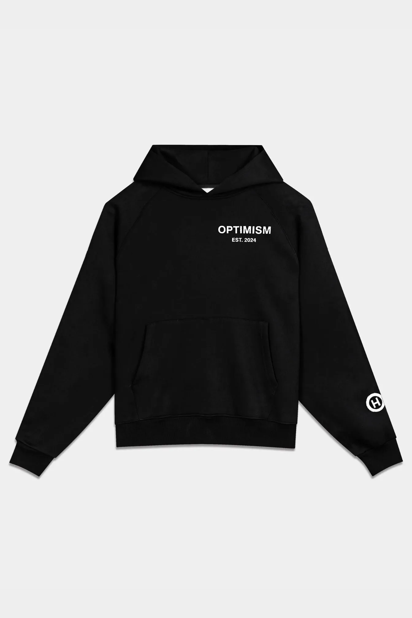 Unisex Premium Fleece- Hoodie Oversized (Black) Optimism