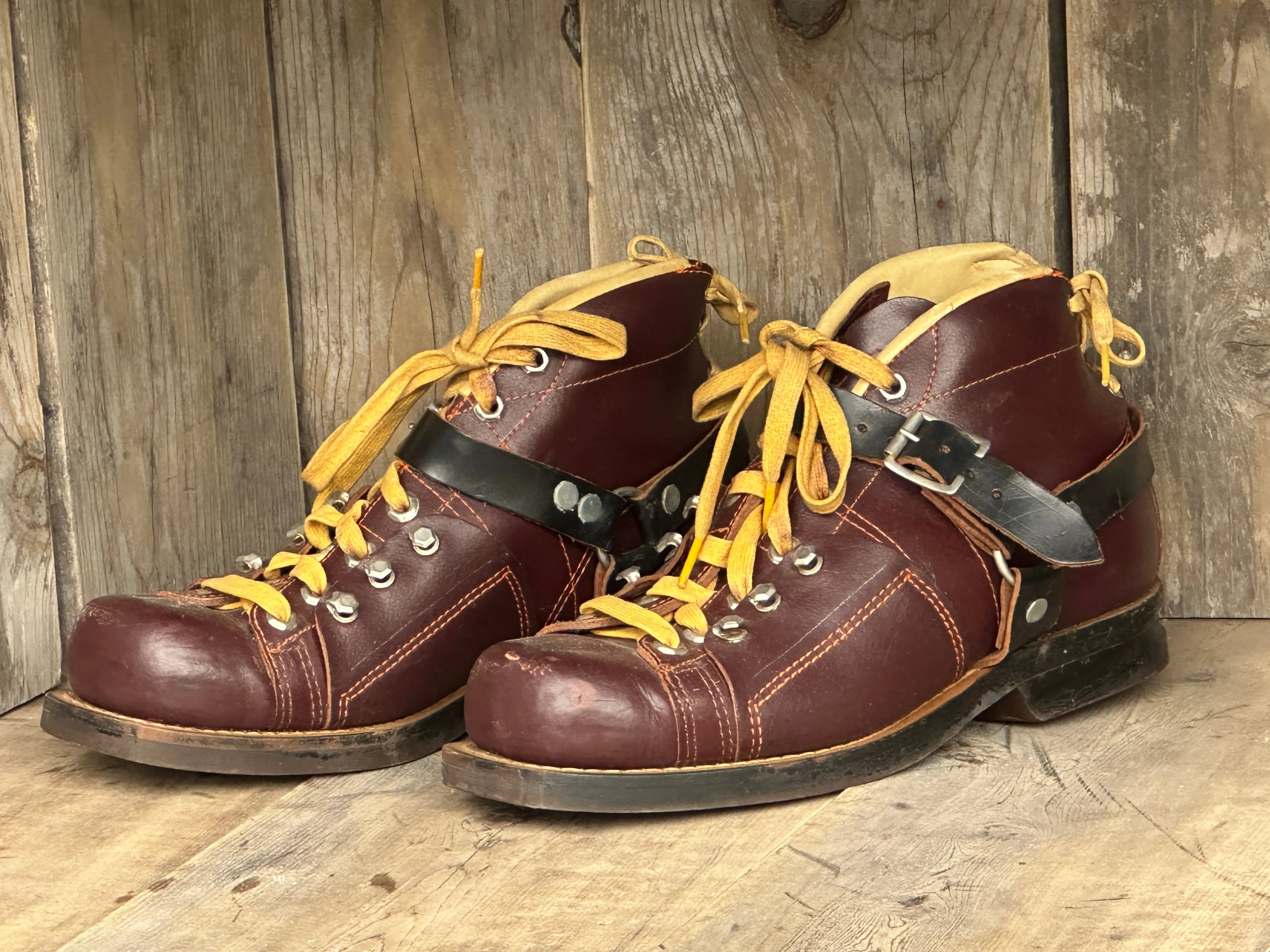 Vintage Leather Ski Boots