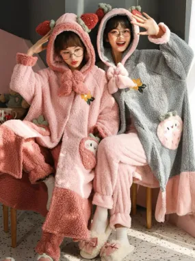 Winter Berry Cozy Winter Fleece Sleepwear Nightgown Set