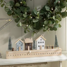 Wooden Christmas Village Advent Calendar