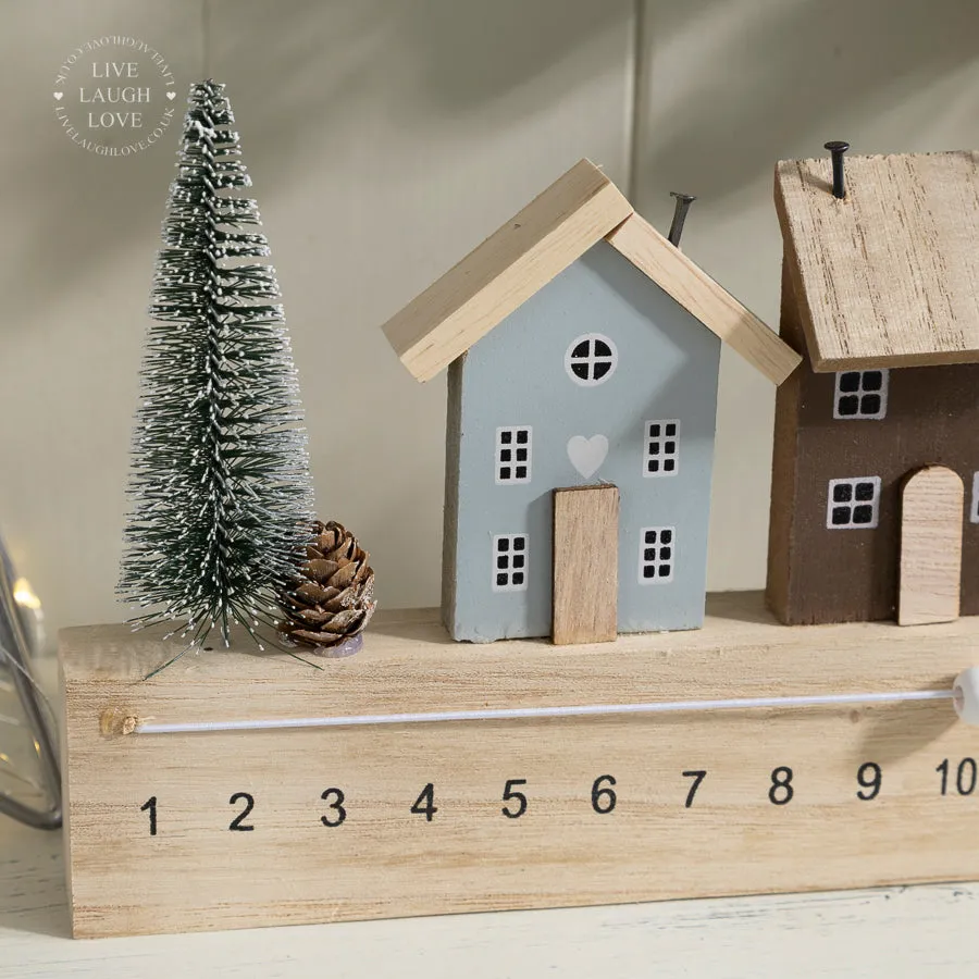 Wooden Christmas Village Advent Calendar