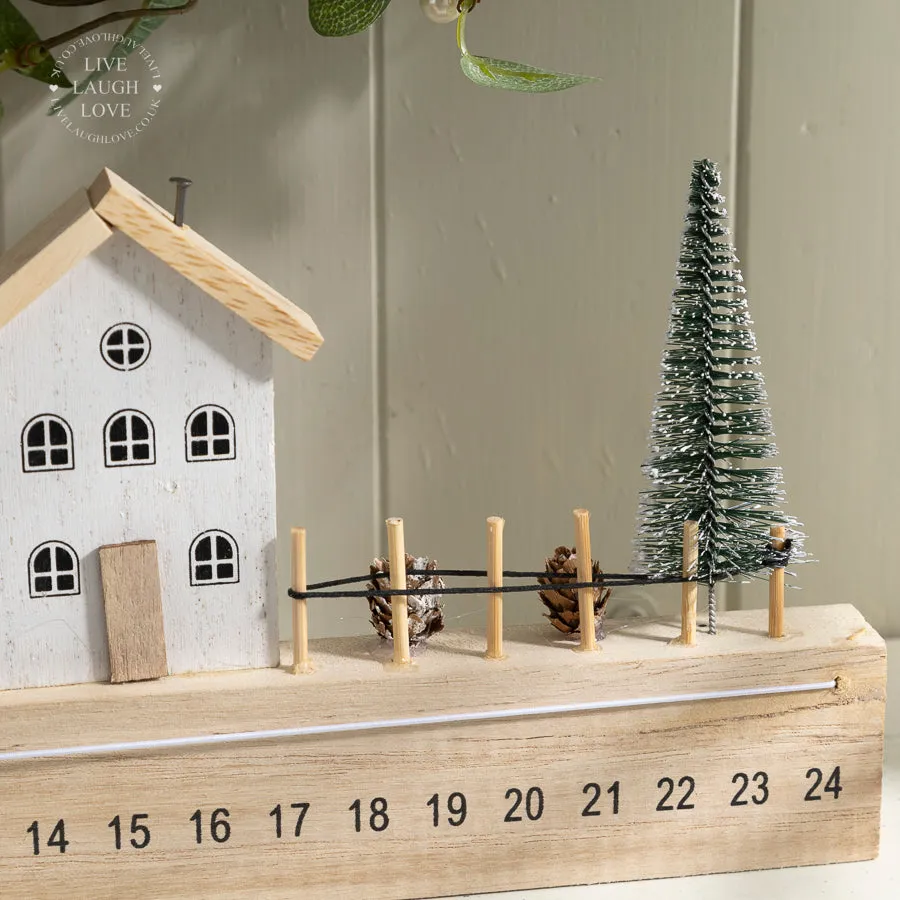 Wooden Christmas Village Advent Calendar