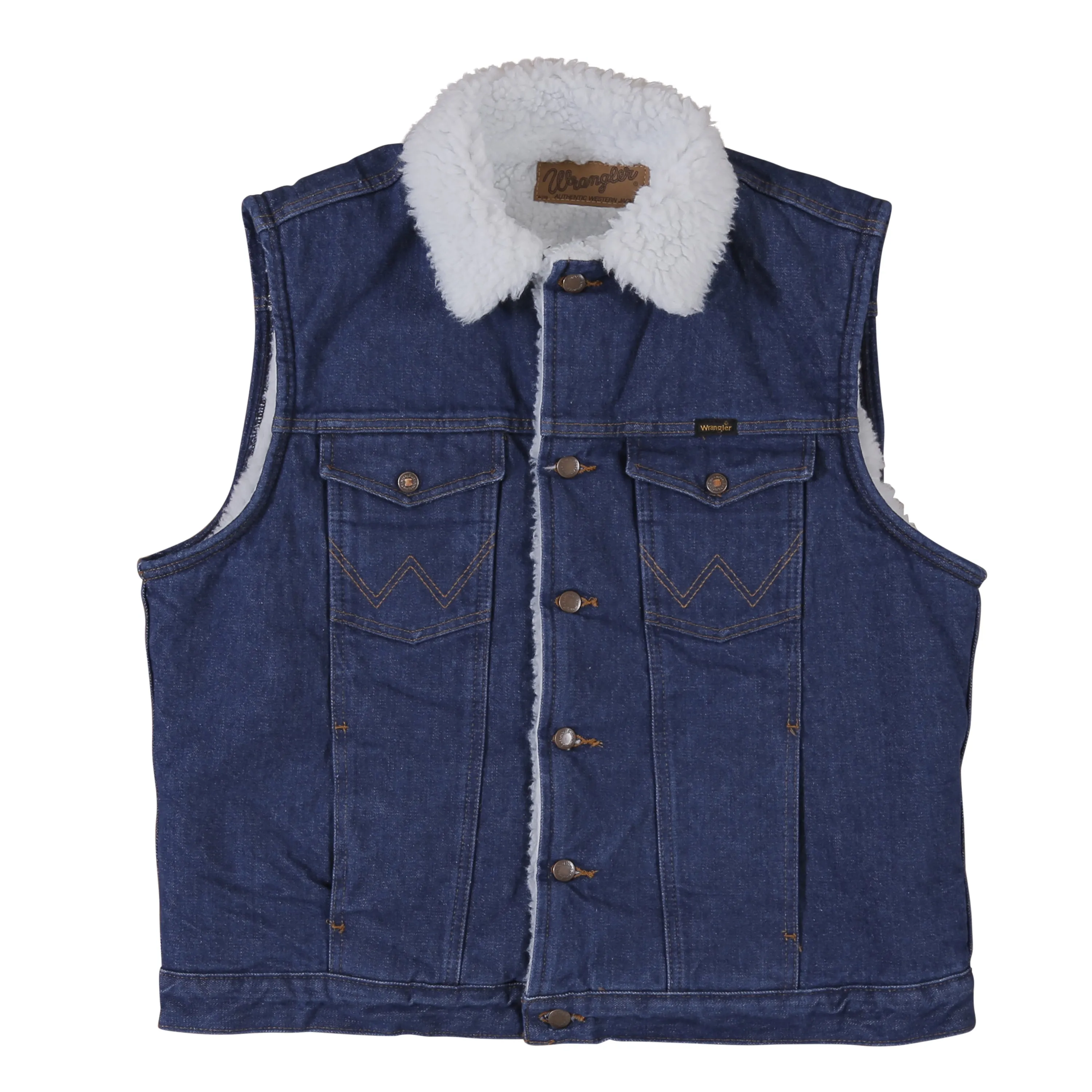 Wrangler Sherpa-lined Denim Vest (74131PW) - Indigo