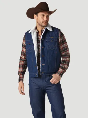 Wrangler Sherpa-lined Denim Vest (74131PW) - Indigo