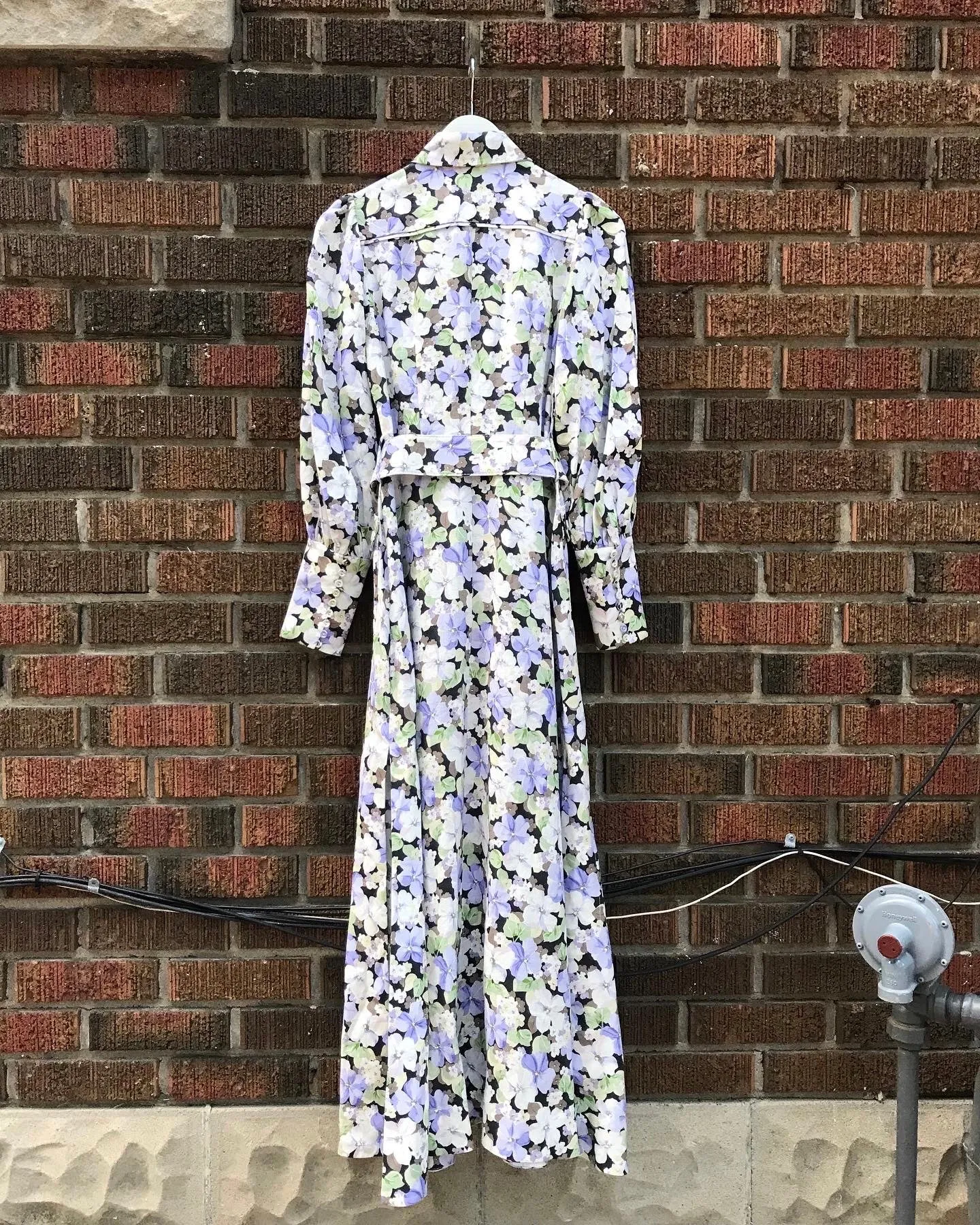 ZIMMERMANN Floral Print Linen Belted Shirt Dress