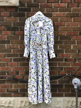 ZIMMERMANN Floral Print Linen Belted Shirt Dress